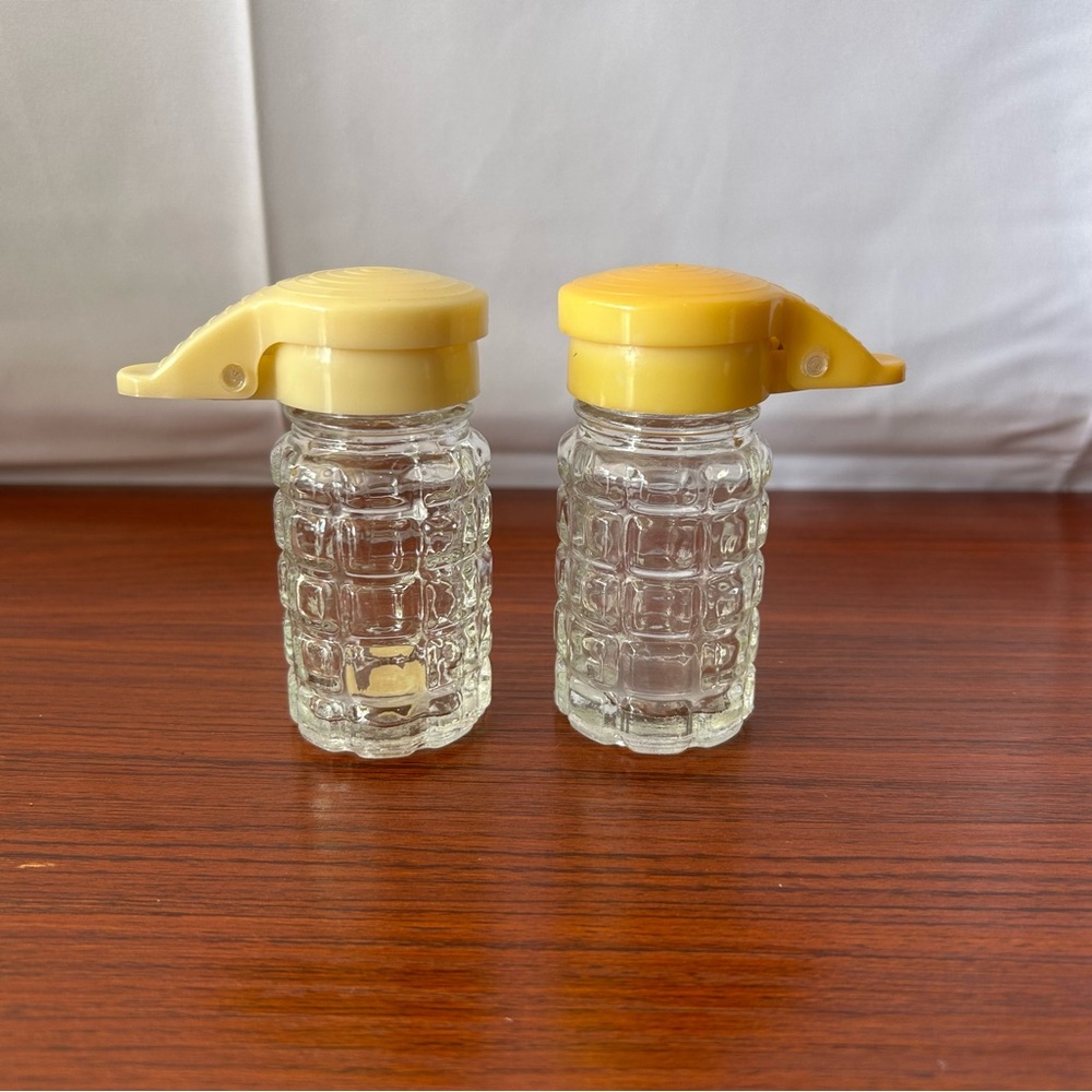 Vintage Style Glass Salt And Pepper Shakers With Moisture Resistant Plastic Lid